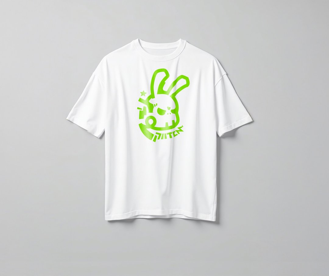 NObody系列 | 无名兔 | 白色印花T Shirt | OVER SIZE - 男装上衣/T 恤 - 棉 白色
