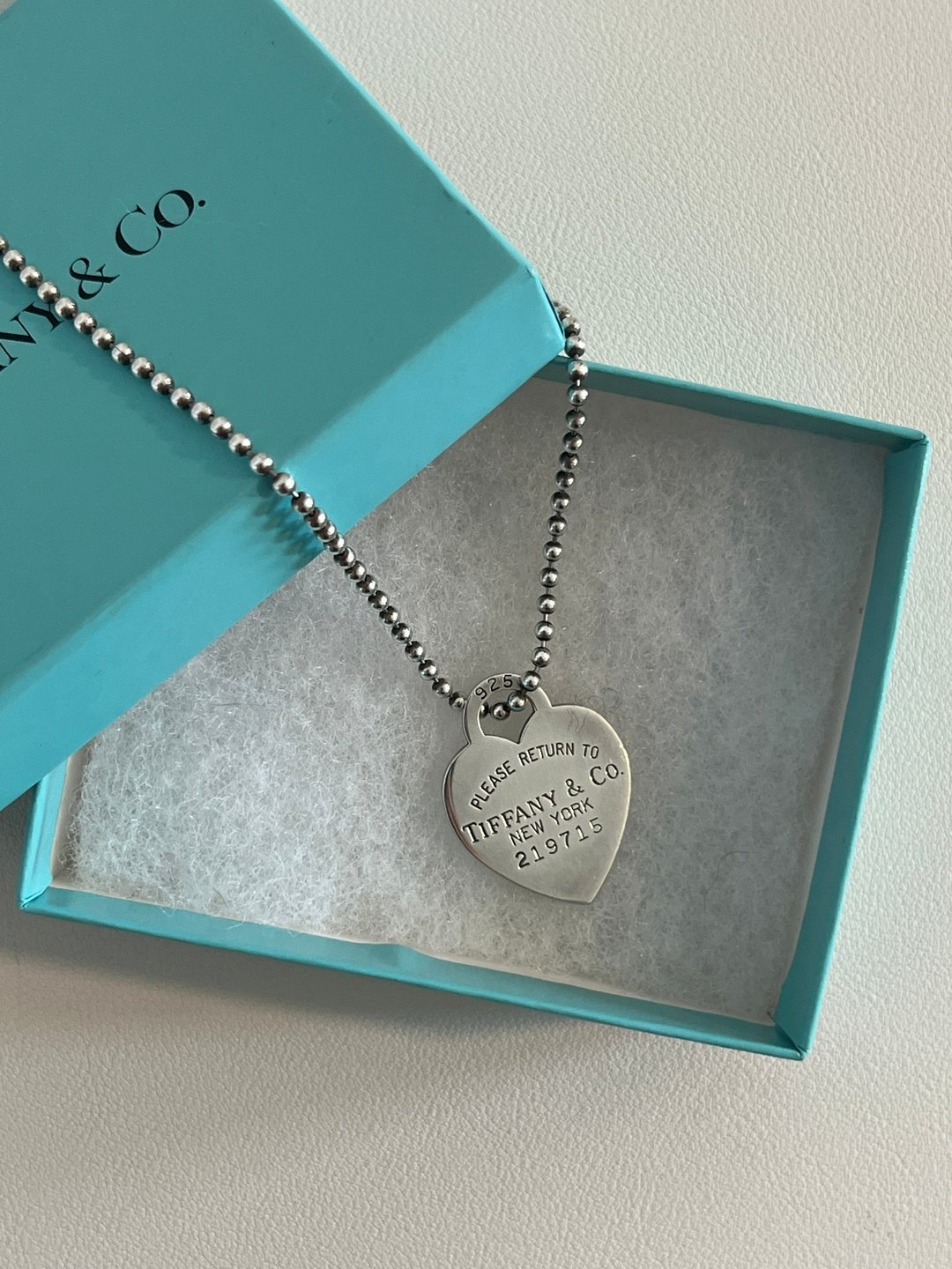 Tiffany & co. 925纯银心型颈链项链吊坠饰物首饰配饰 原装盒 - 项链 - 纯银 银色