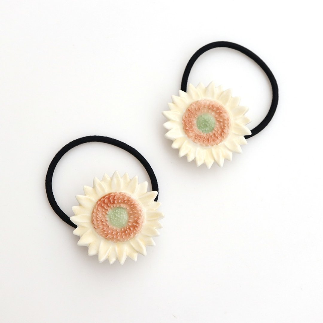 Sunflower hair tie - 发饰 - 瓷 黄色