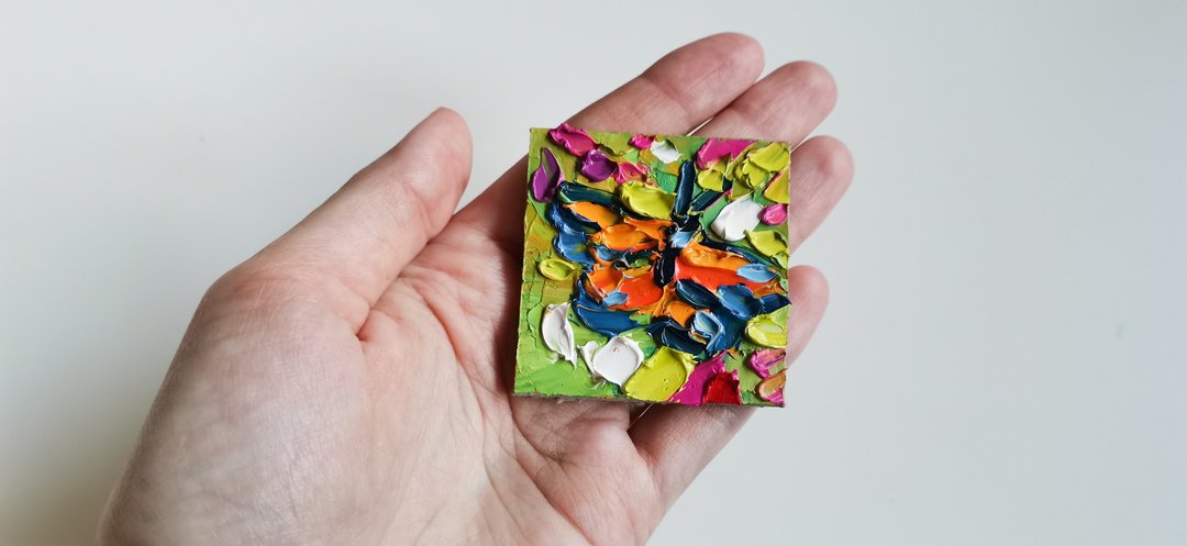Monarch Butterfly Painting Original Art Small Impasto Oil Painting - 海报/装饰画/版画 - 其他材质 橘色