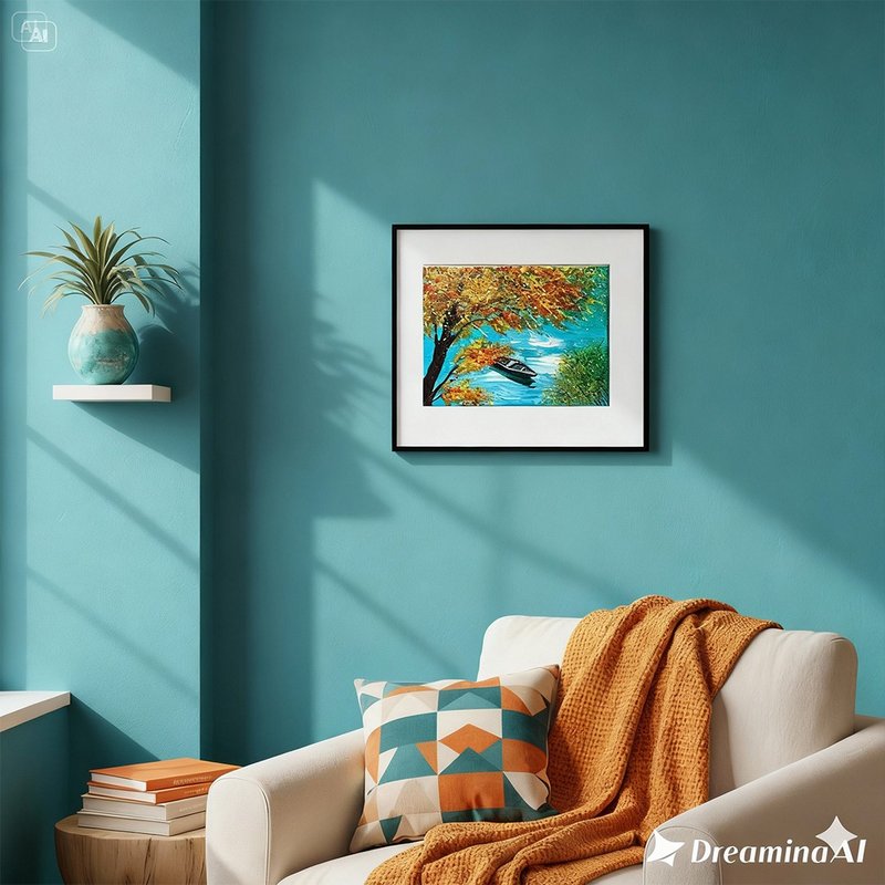 原画作│蓝天枫叶小船 - 摆饰 - 棉．麻 