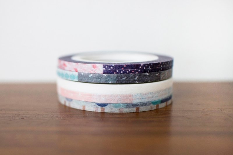 Maotu - 纸胶带 (细边边5卷组) - 纸胶带 - 纸 多色