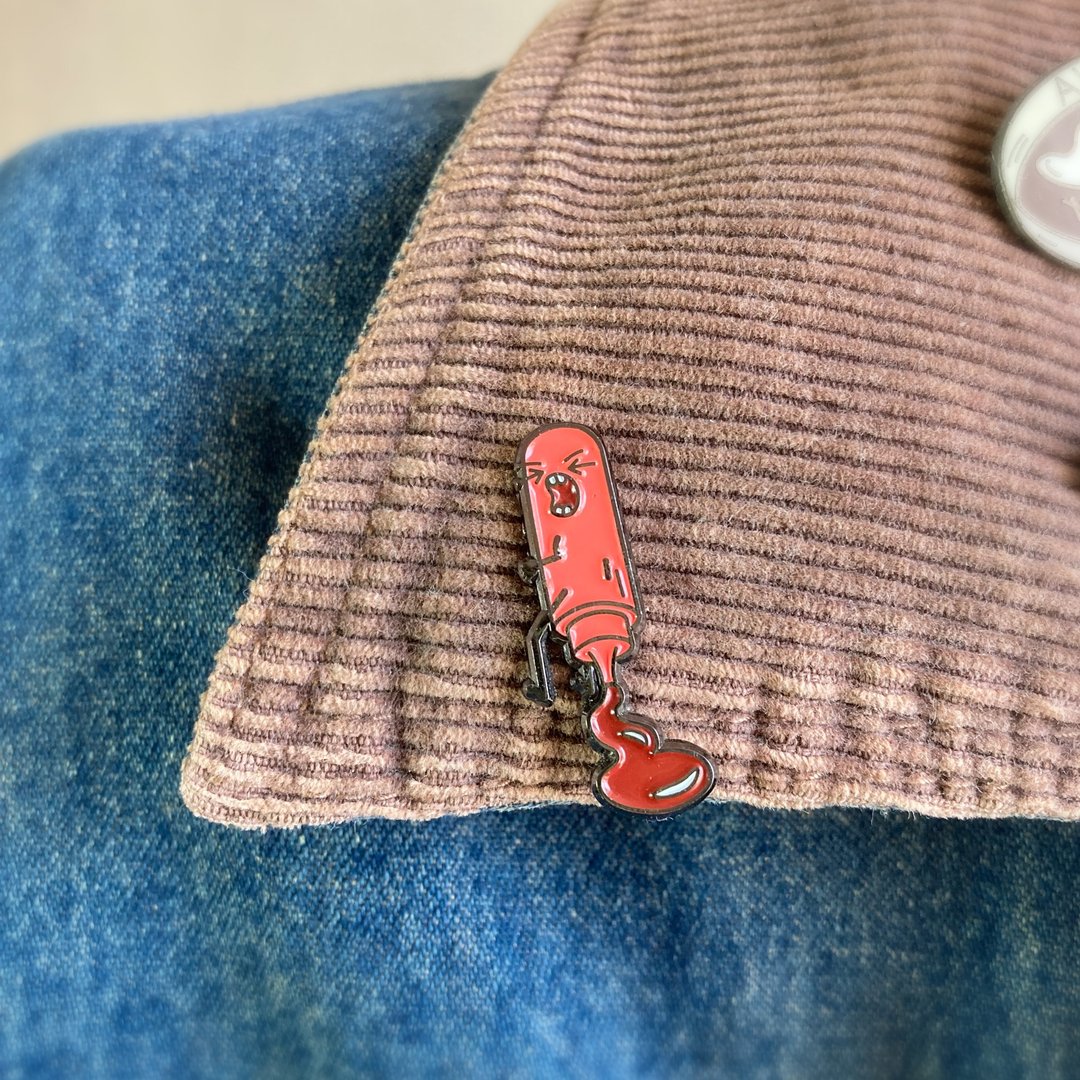 pins of ooo - 只为你释放(番茄酱) 珐琅别针 - 胸针 - 铜/黄铜 红色