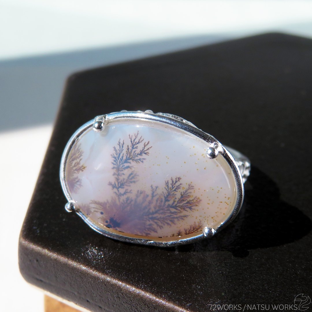 树枝状玛瑙戒指 / Dendritic Agate Ring a3 - 戒指 - 宝石 咖啡色