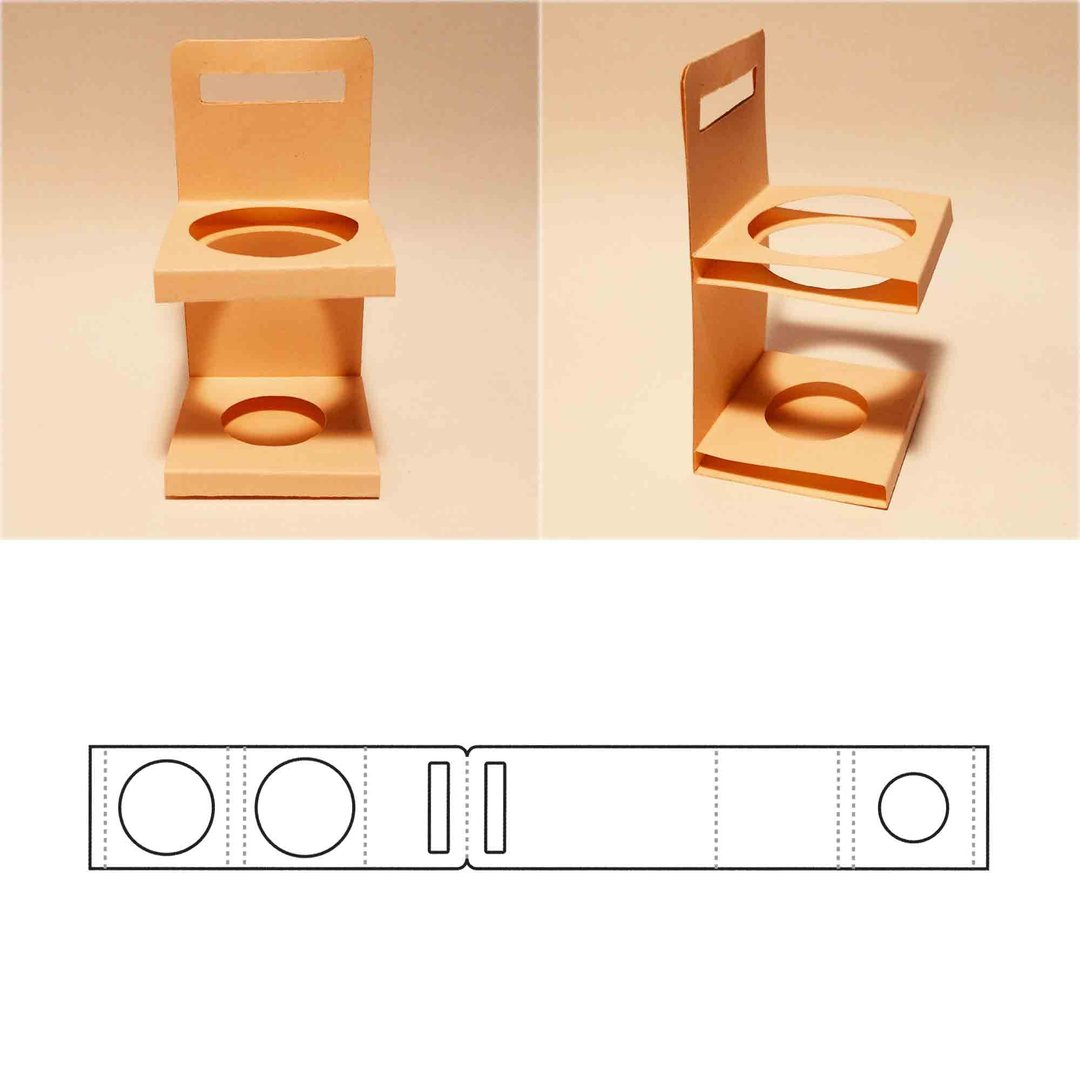 Cup stand template, cup holder, coffee cup stand, coffee cup holder, SVG, DXF - 图文模板设计 - 其他材质 