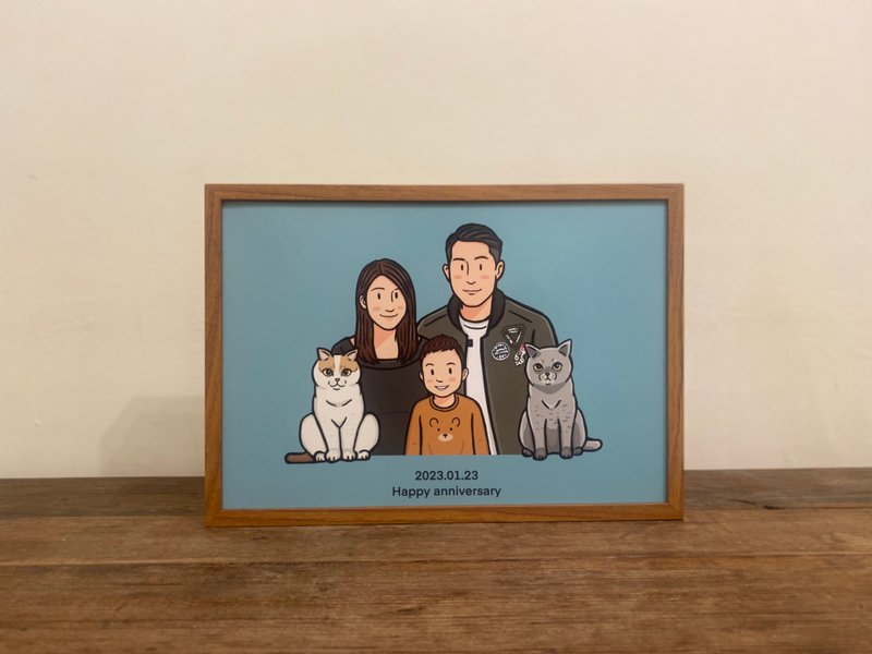 此商品为加购使用 定制化人像铝制黑边、木纹画框 - 画框/相框 - 其他金属 卡其色