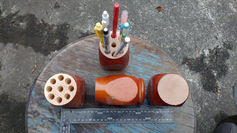 ~老材新作~桧木葫芦笔筒~桌脚料 - 笔筒/笔座 - 木头 