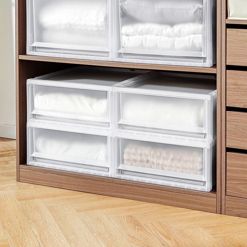 日本天马 Fits 45面宽单层抽屉收纳箱-高20CM-3入-多色可选 - 收纳用品 - 塑料 白色