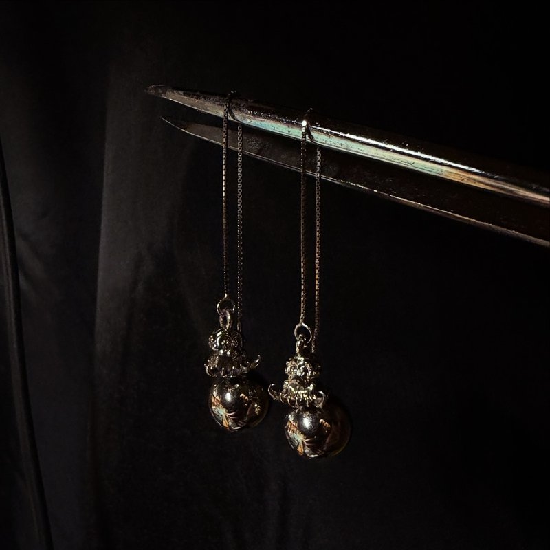 史温侯耳饰之一 - 耳环/耳夹 - 纯银 银色