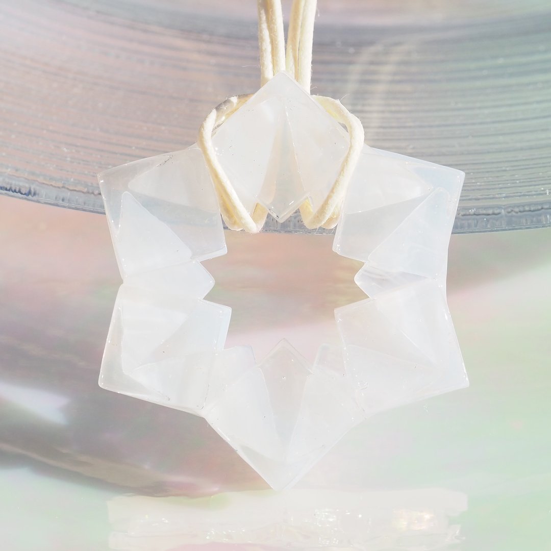 【Special】结晶玻璃雪花项链【接单制作】 - 项链 - 玻璃 白色