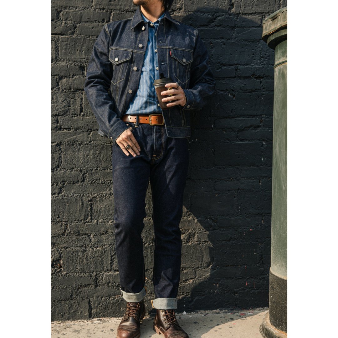 深蓝牛仔裤 12oz 原牛 onewash 修身 赤耳丹宁 落色佳 夏天着用 - 男士长裤 - 其他材质 蓝色