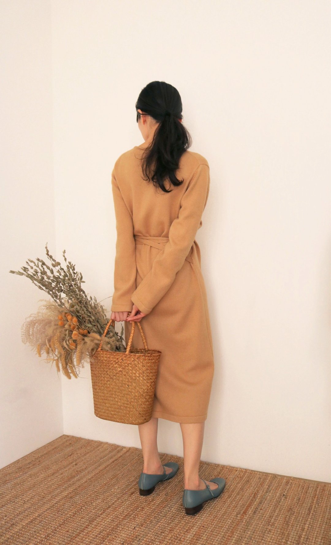 Sigrid Dress 驼色喀什米尔绑带洋装 M号出清 - 洋装/连衣裙 - 羊毛 