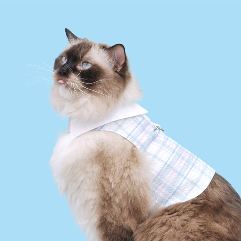 余生 Among 胸背衣。宠物手作服 - 衣/帽 - 棉．麻 蓝色