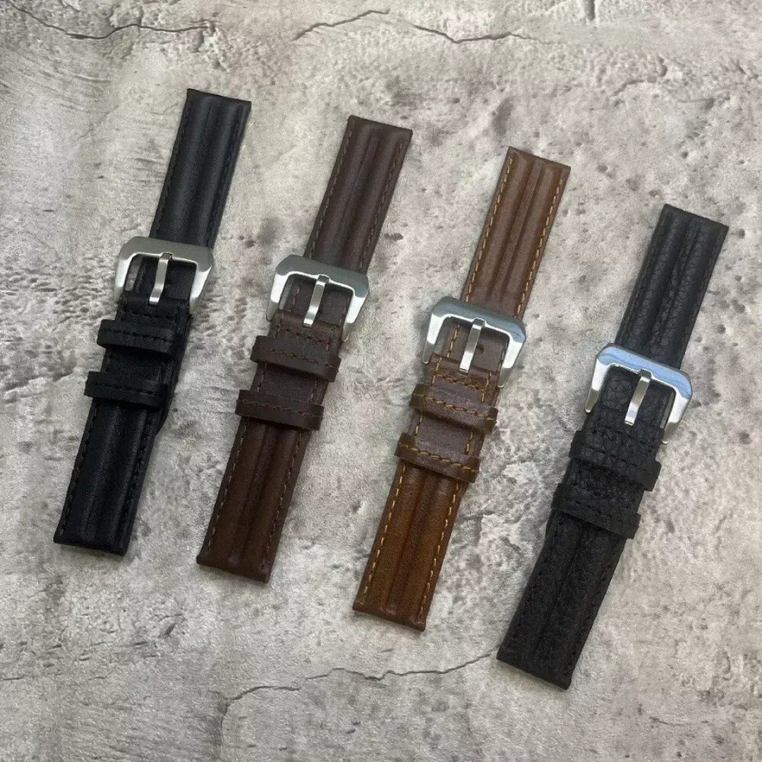 Timeless Watchband 空军军表表带纯牛皮革男士表带 18/20/22MM - 表带 - 真皮 多色