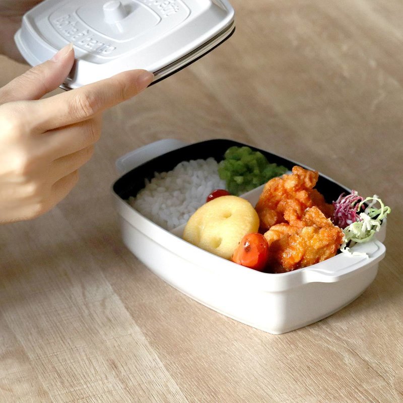 日本TAKENAKA 日本制COCOPOT可微波长方形分隔保鲜盒600ml-白色 - 便当盒/饭盒 - 其他材质 白色