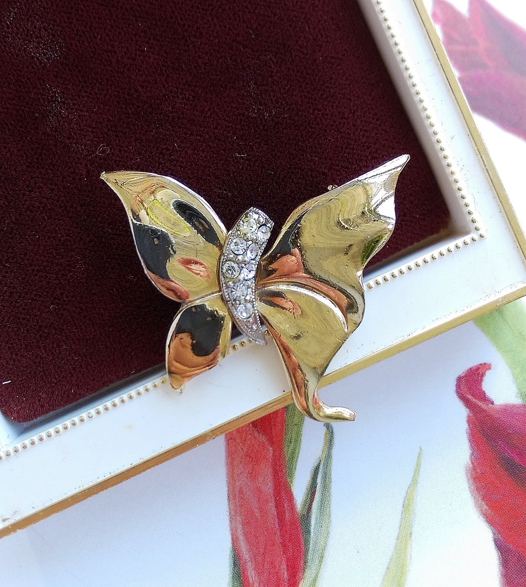 Vintage Jewelry 西洋古董饰品 飘逸 小蝴蝶 蝴蝶结 别针 - 徽章/别针 - 其他金属 金色