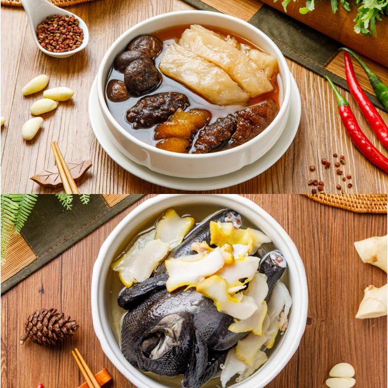 【彭园】年菜2件组(谭府玉皇乌鸡汤+香菇花胶佐乌参) - 料理包 - 其他材质 