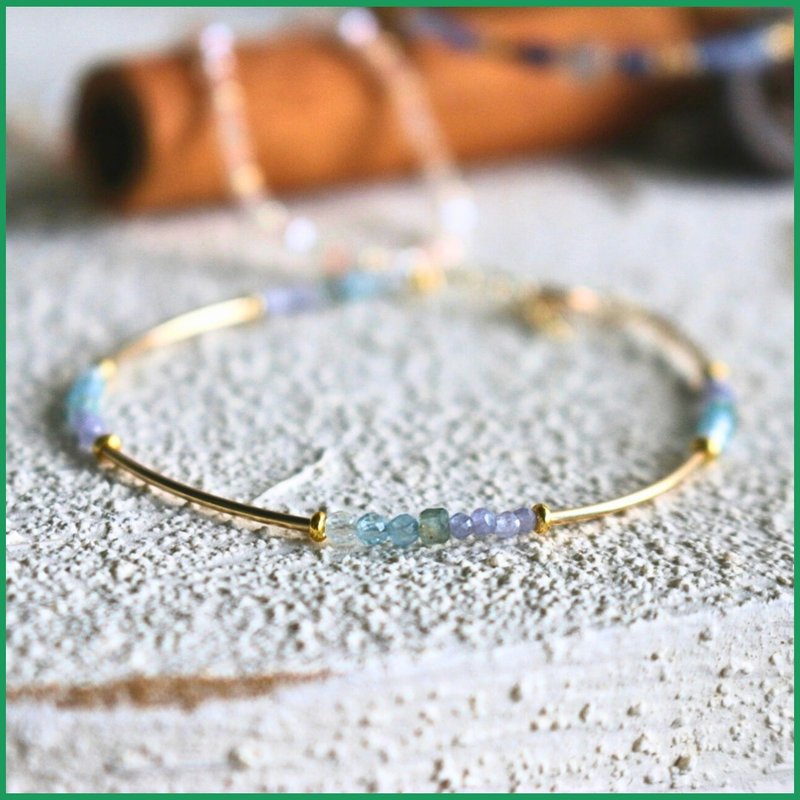 十二月诞生石 坦桑石 磷灰石 手链 - 天使 - - 手链/手环 - 宝石 蓝色