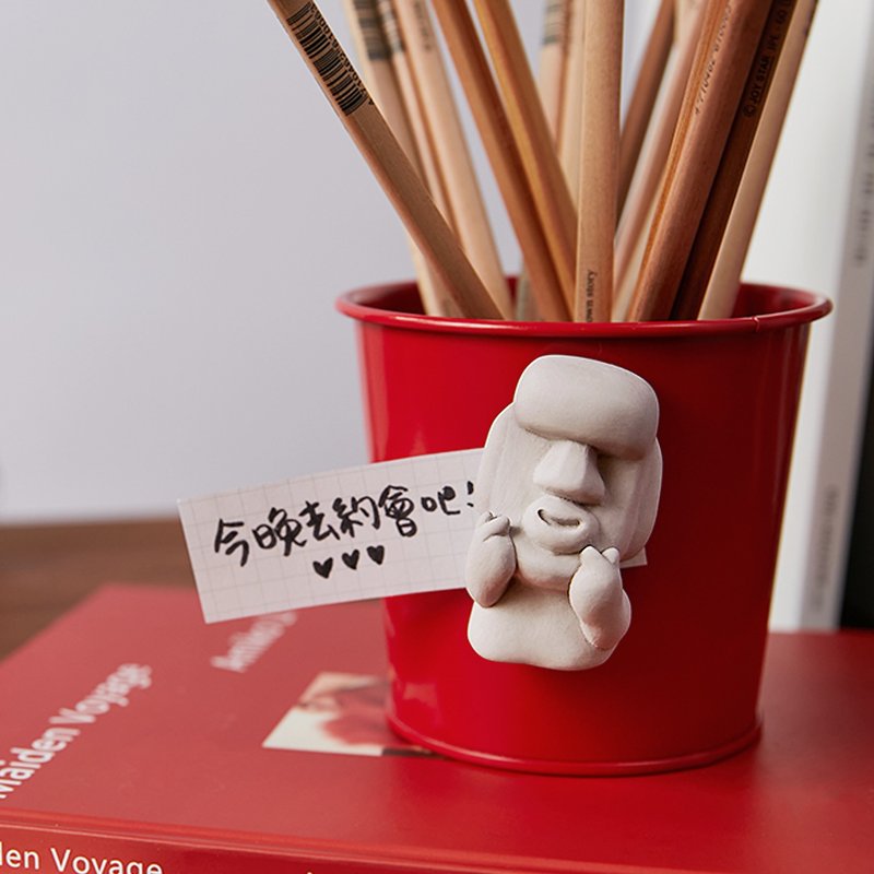 【送礼】爱の啾咪 摩艾 磁铁系列 扩香石 - 香薰/精油/线香 - 水泥 灰色