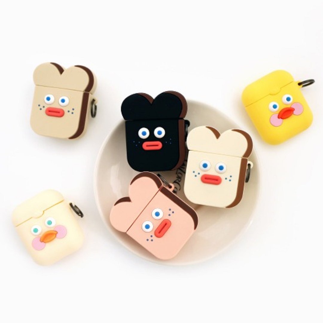Romane Brunch brother 早午餐兄弟 Airpods 吐司 造型 保护套 - 耳机收纳 - 硅胶 