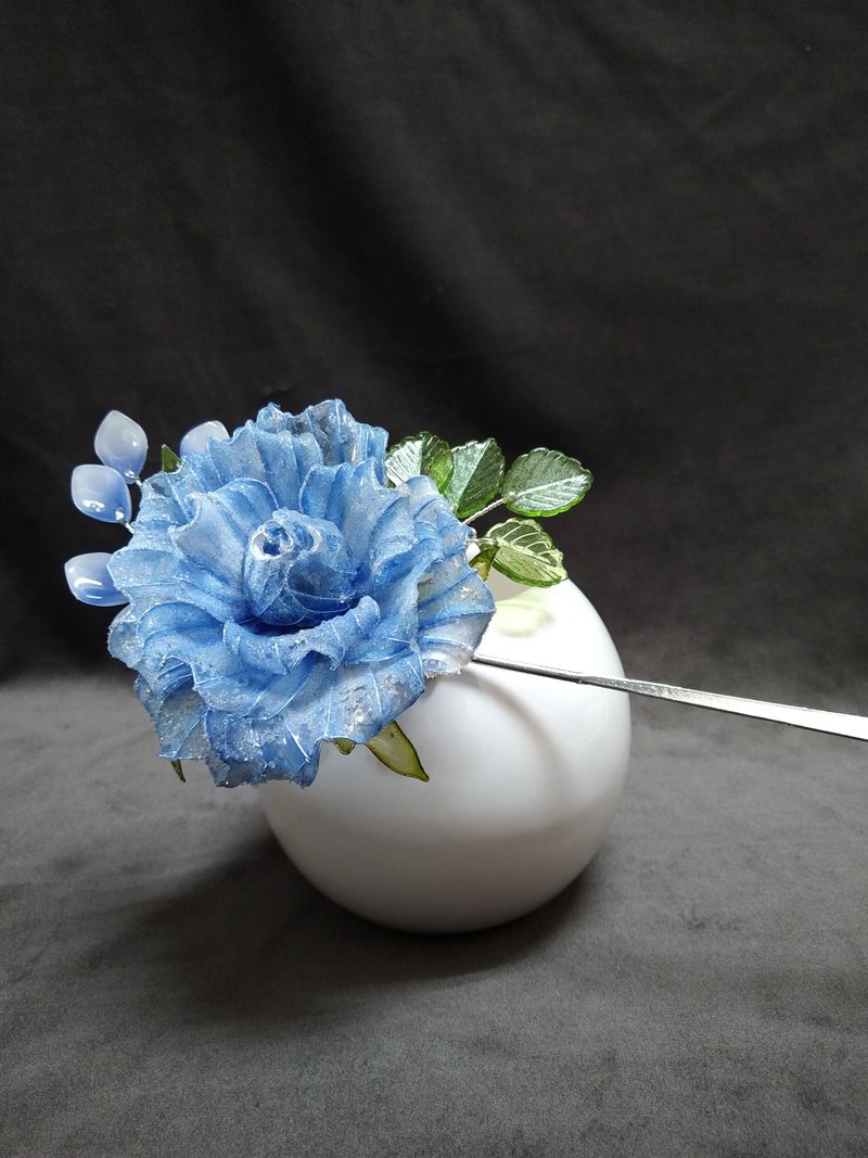 水晶花系列【蓝玫瑰】发簪 - 发饰 - 树脂 蓝色