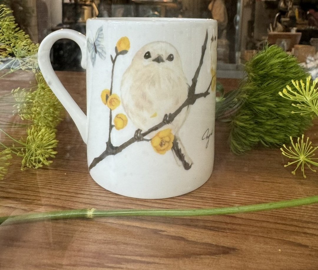 合作插画艺术家-英格蓝猫 下午茶骨瓷杯系列-肥啾啾山雀马克杯杯 - 咖啡杯/马克杯 - 瓷 多色