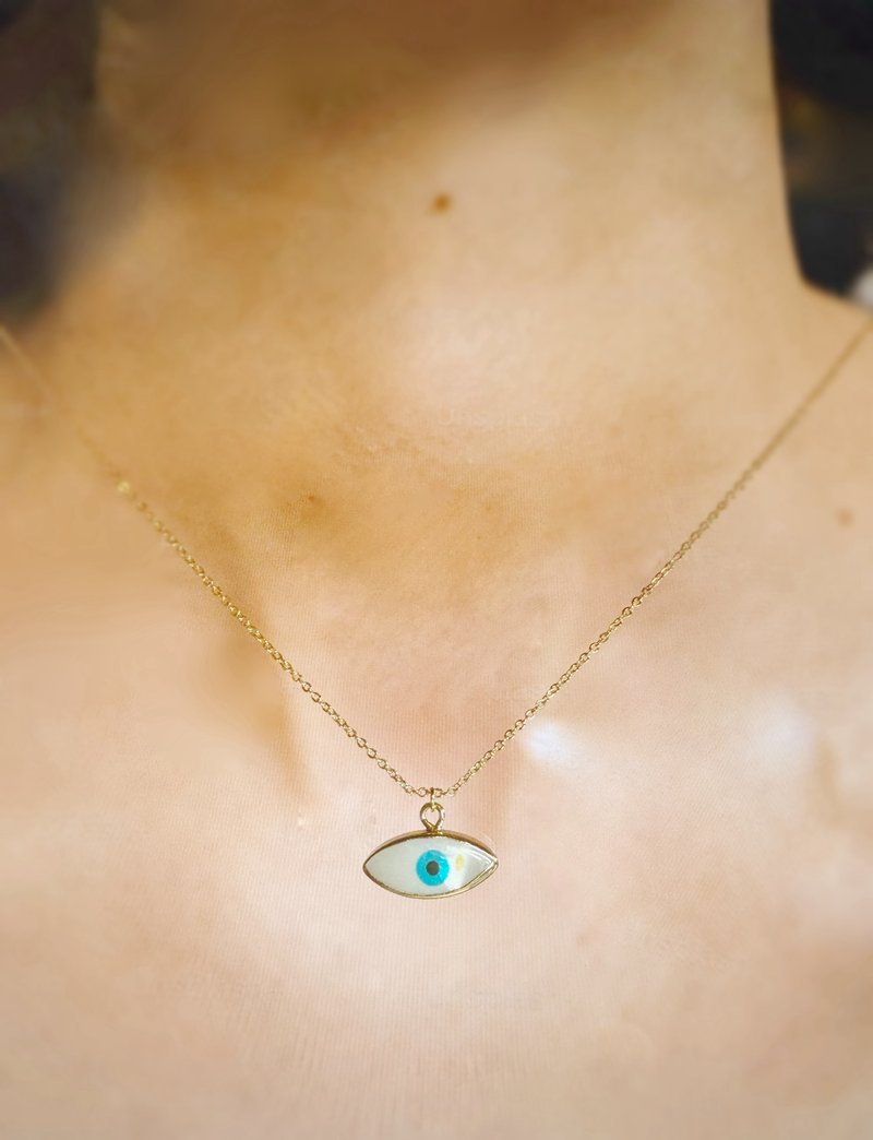 贝母恶魔眼睛项链14k 包金 - 项链 - 其他金属 金色