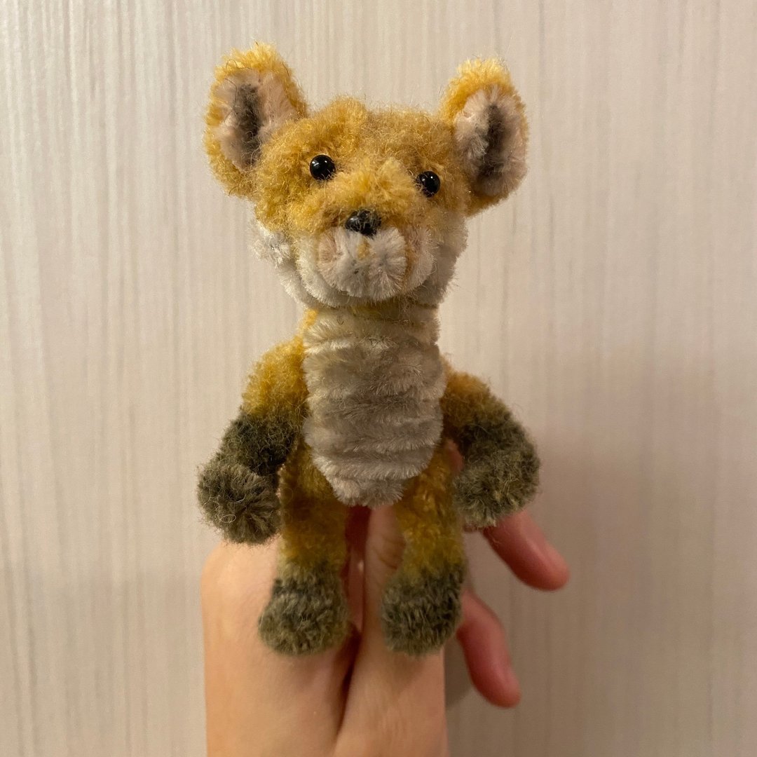 小狐狸10cm-毛根扭扭棒手作/脏萌流浪动物园/モールアート - 玩偶/公仔 - 其他人造纤维 金色