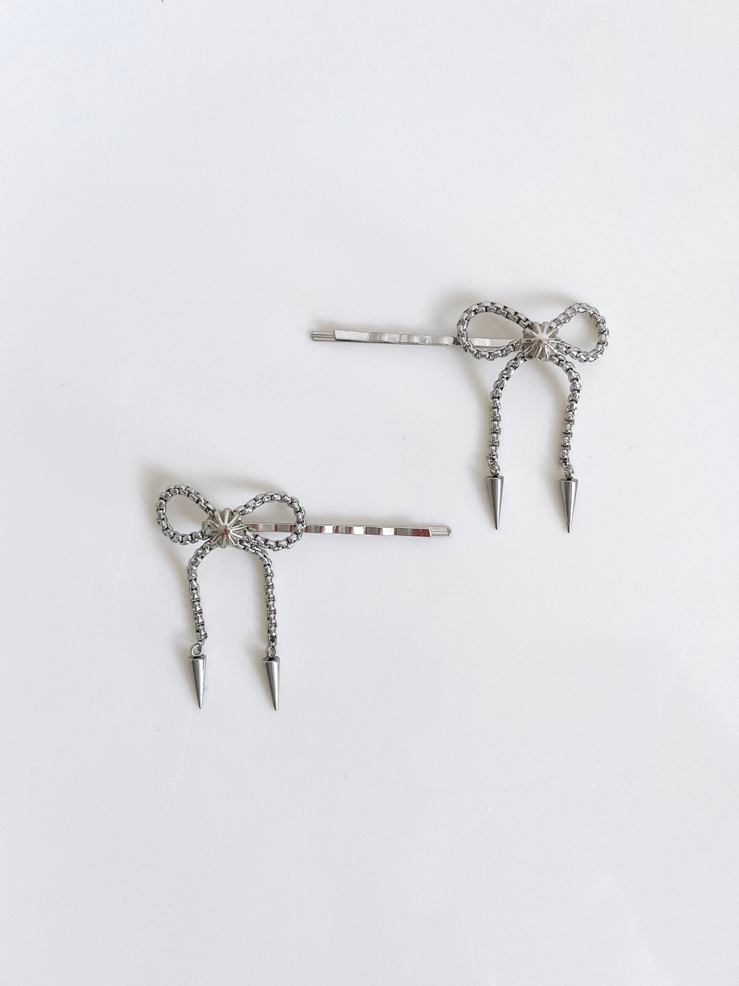 metal ribbon hairpin 发饰 发夹 缎带 发型 发夹 - 发饰 - 其他金属 银色