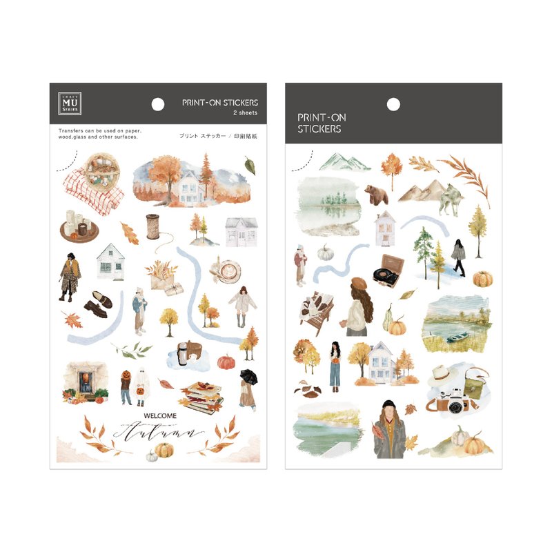 【Print-On Stickers 转印贴纸】no.255 | 插画师系列 - 贴纸 - 其他材质 橘色