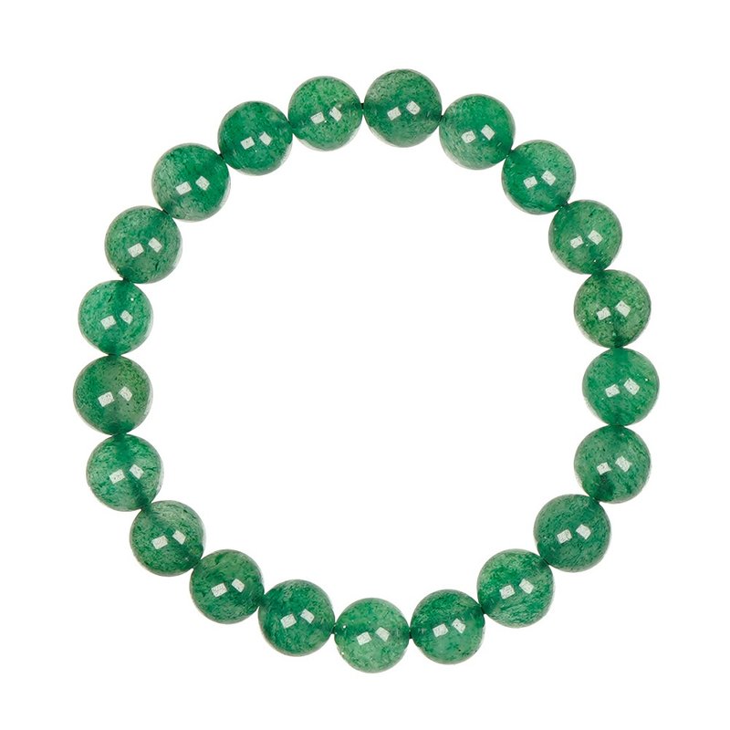 【正佳珠宝】绿草莓晶 高品净透绿草莓籽 8.8-9.3mm 绿草莓晶手珠 - 手链/手环 - 半宝石 多色