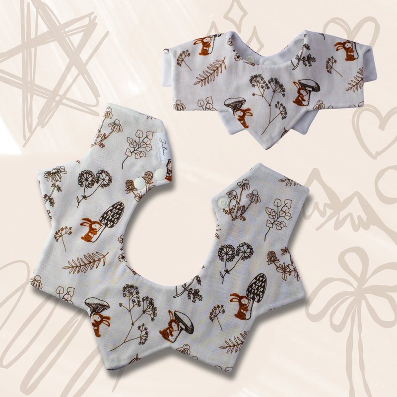 现货 - 八重纱星星围兜 口水巾 - 小松鼠 - 围嘴/口水巾 - 棉．麻 咖啡色