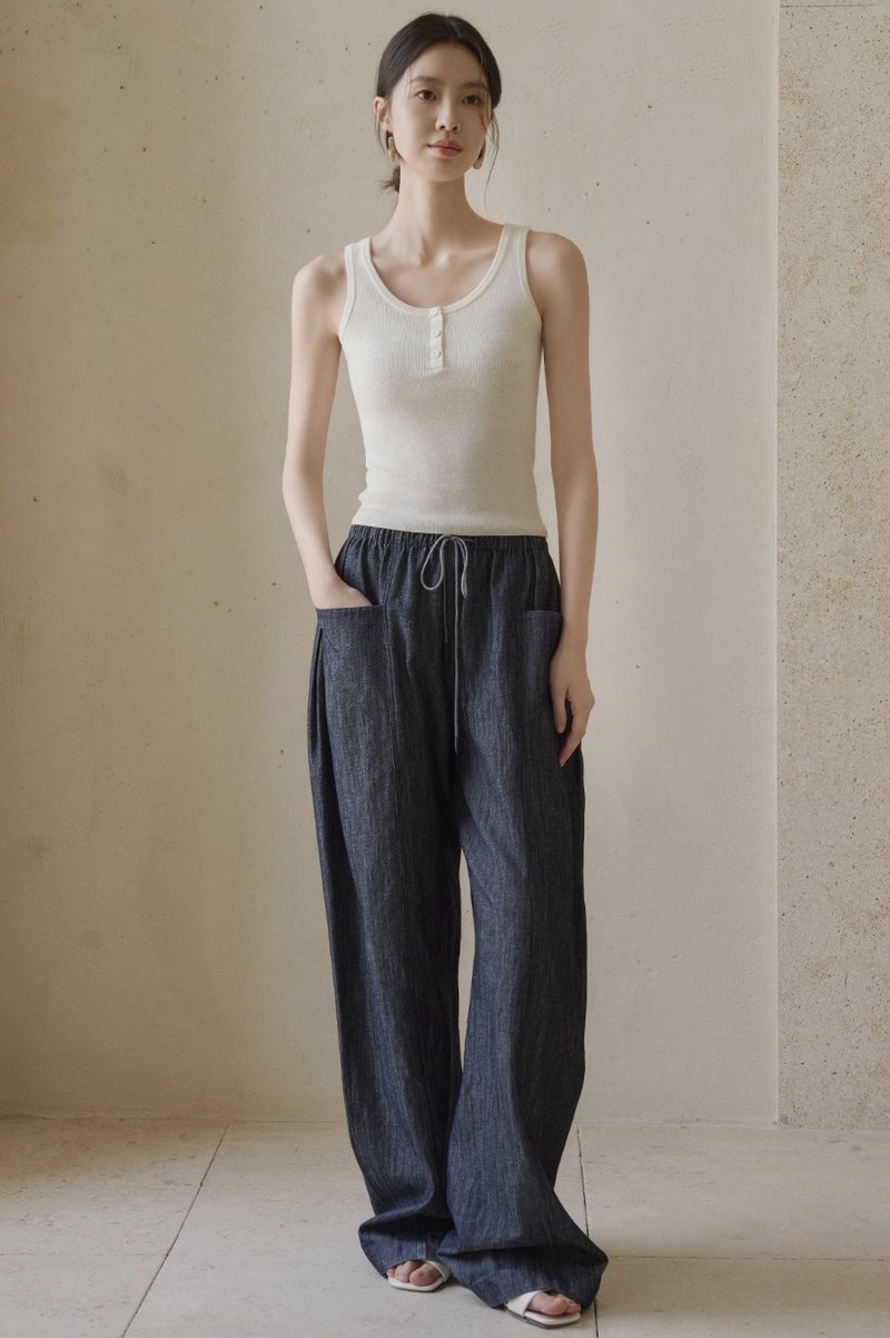 羊毛混纺 亨利领紧身针织背心 - 女装背心 - 其他材质 多色