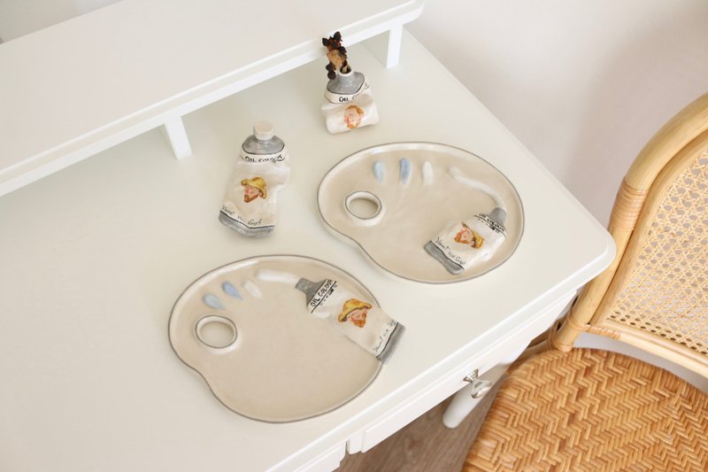 Ceramic Palette White collection - 浅碟/小碟子 - 陶 白色