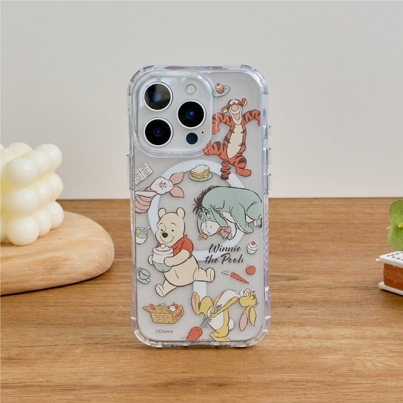 Disney小熊维尼-野餐乱花抗黄防摔MagSafe iPhone手机壳 - 手机壳/手机套 - 塑料 多色