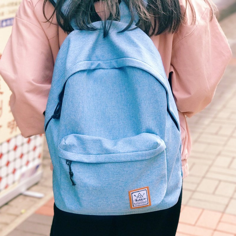 蓝粉蝶花 • 素色 •  简约 后背包 - 后背包/双肩包 - 棉．麻 