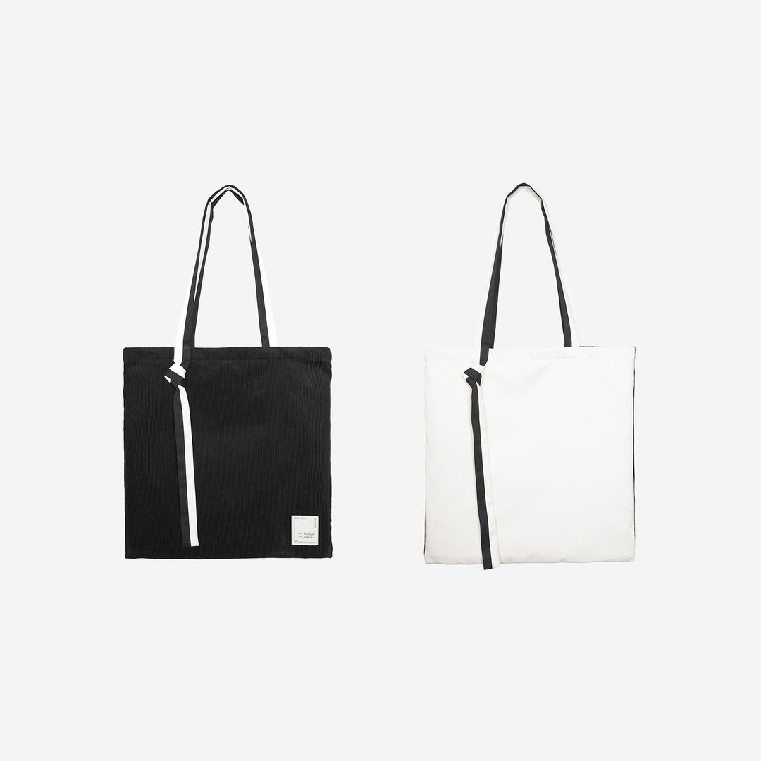 Why Knot in Charcoal - 手提包/手提袋 - 棉 黑色