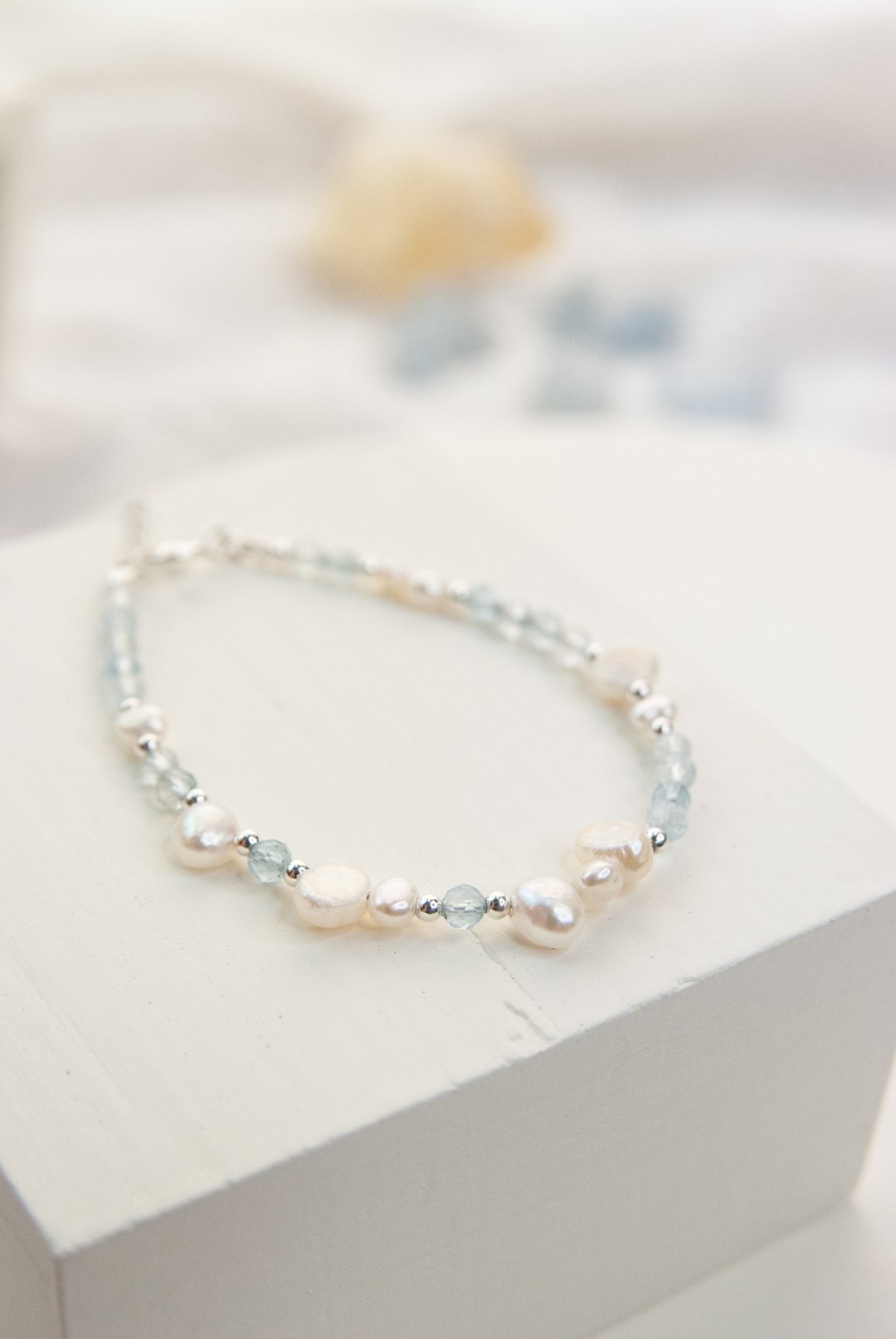 Same.Same Jewelry 海蓝宝巴洛克珍珠手链 - 手链/手环 - 半宝石 