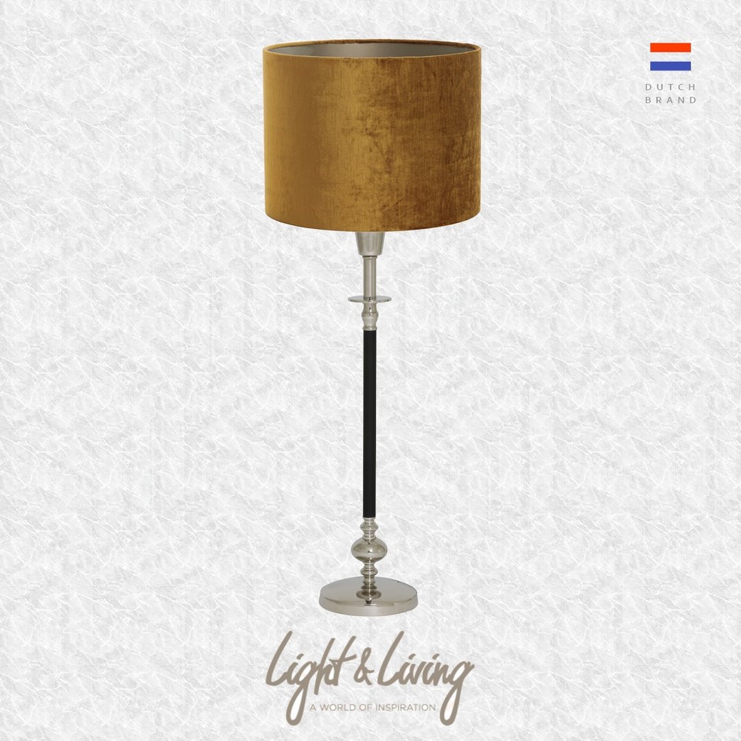 荷兰 Light & Living, Table lamp CHLOE w. Shade cylinder gold - 灯具/灯饰 - 其他金属 银色