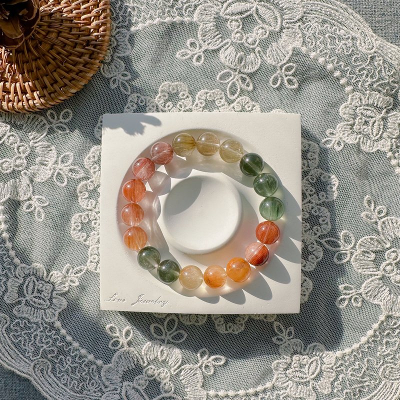 彩兔毛天然水晶手链手串 - 手链/手环 - 水晶 多色