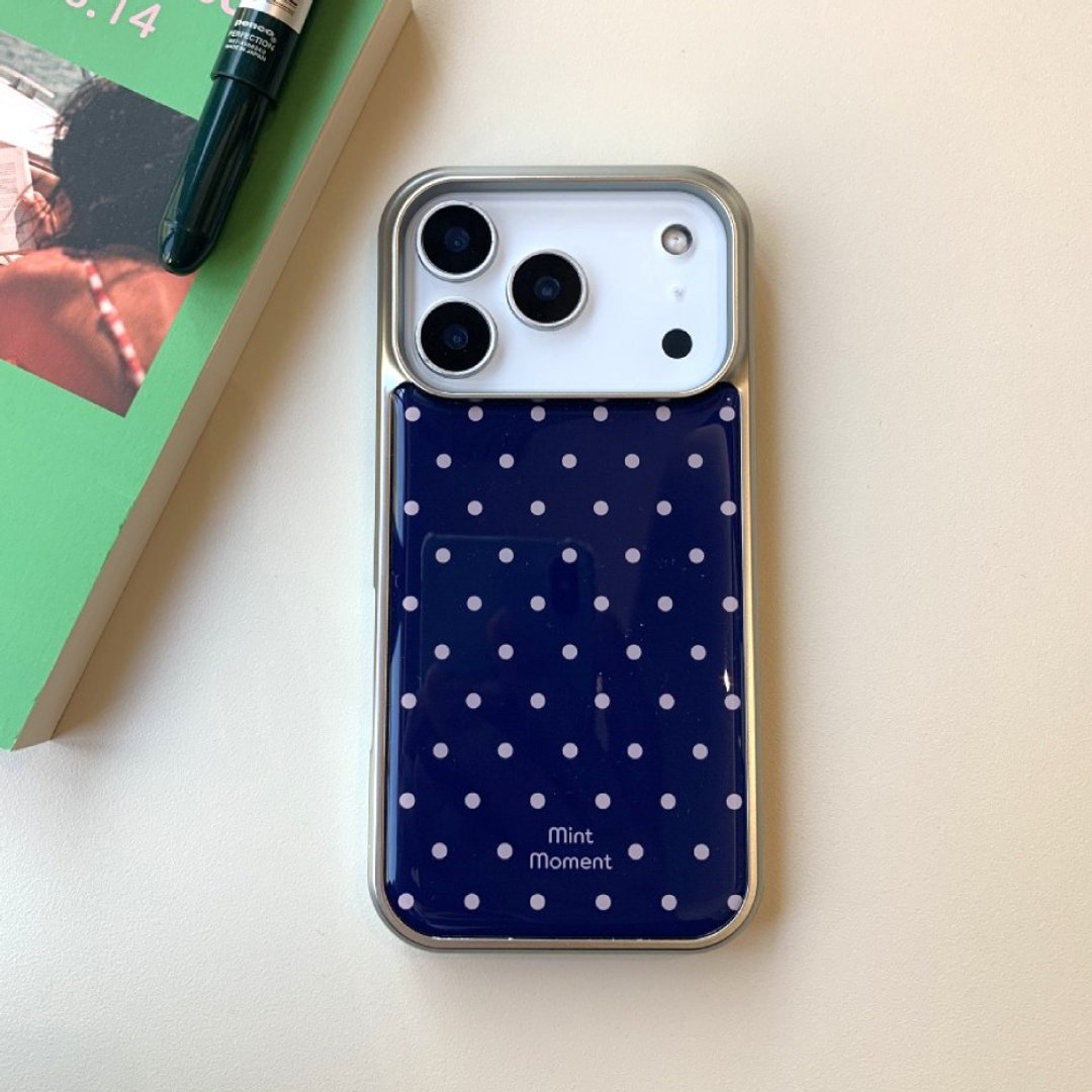 Dot 粉红海军蓝 环氧亮面 iPhone MagSafe 手机壳 - 手机壳/手机套 - 其他材质 