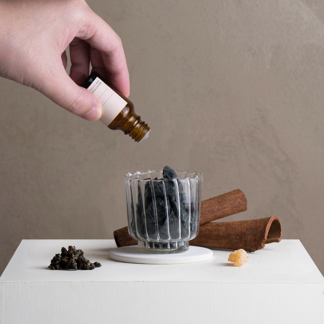 【生日礼物】台茶香氛/ 迷你大理石扩香礼盒 交换派对送礼 - 香薰/精油/线香 - 玻璃 绿色