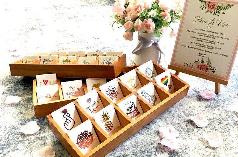 婚礼主题纹身摊位 Tattoo Corner 套装 - OhMyTat - 纹身贴 - 纸 金色