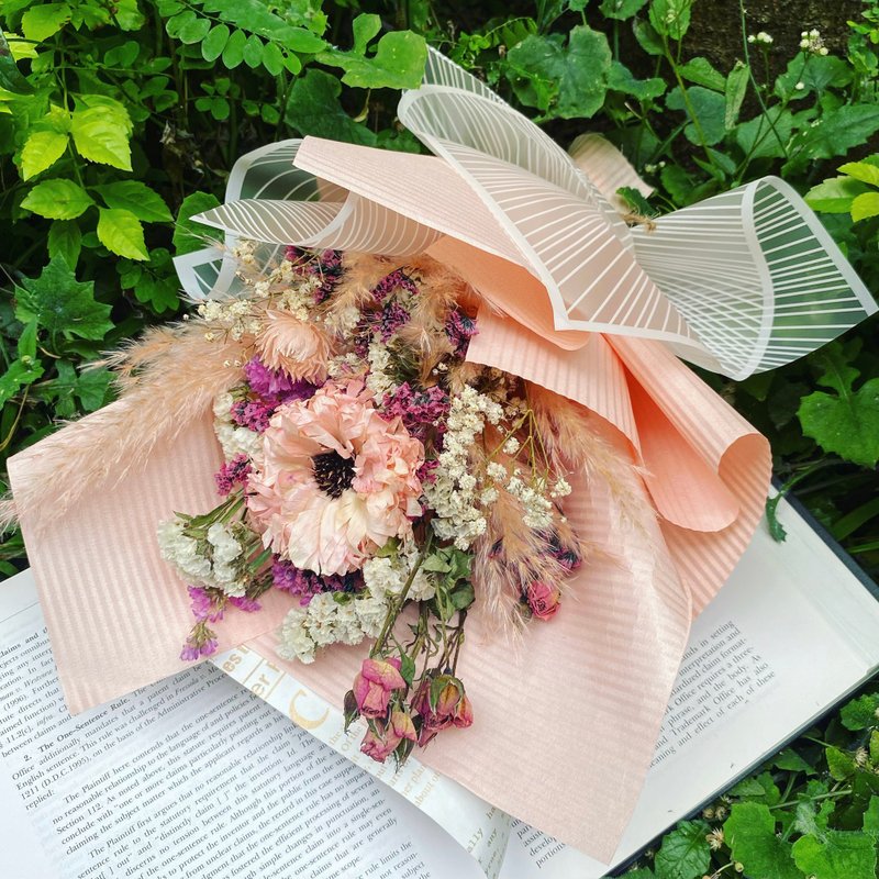 【花束】有种温暖是你的心意|节日送礼|求婚|周年|永生花|干燥花 - 干燥花/捧花 - 植物．花 粉红色