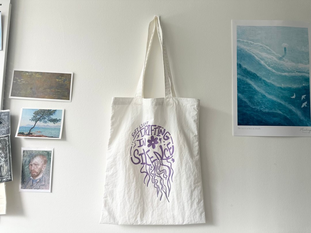 海月水母・夏日必备防泼水托特包 Tote Bag - 手提包/手提袋 - 尼龙 白色