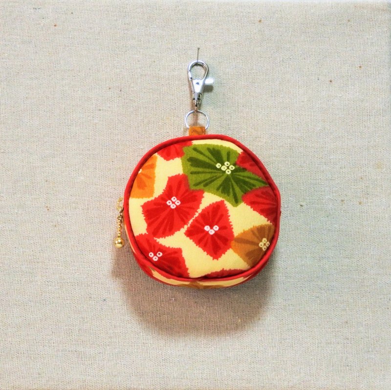 和服改造 小巧圆形零钱包 - 化妆包/杂物包 - 羊毛 多色
