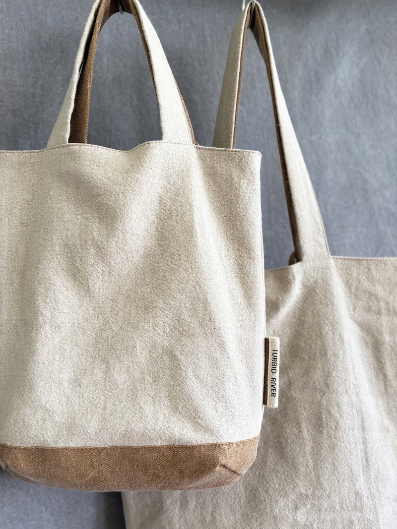 小布书袋 | 过曝松鼠棕 | 新版型 | 洗皱棉麻 | 11寸 13寸可置入 - 手提包/手提袋 - 棉．麻 多色