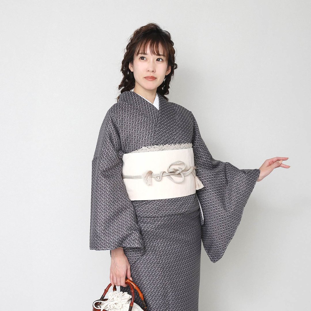 和服 单品 女 日本 Awase kimono M L km-aw37 - 其他 - 聚酯纤维 多色