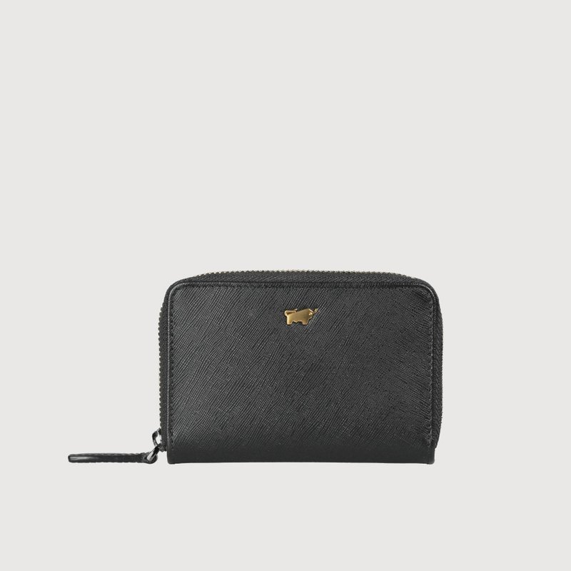 【免费升级送礼包装】亚当 拉链零钱包-黑色(金LOGO)/BF504-TW161 - 皮夹/钱包 - 真皮 黑色