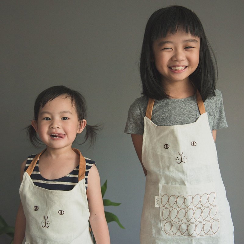 猫咪小孩围裙 - 其他 - 棉．麻 白色